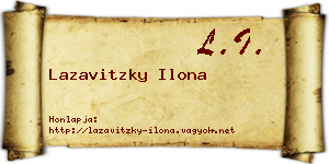 Lazavitzky Ilona névjegykártya